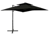Cantilever Umbrella with Double Top 250x250 cm Black