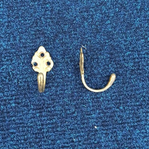 Two vintage brass hooks  small size
