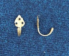 Two vintage brass hooks  small size