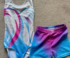 Like new gymnastics leotard & shorts size 7-8