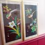 A Pair of mid century painted silk panels Image 4