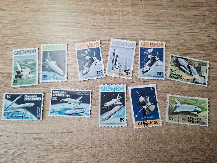 Grenada Stamp Lot, cancelled, topic space - free standard postage