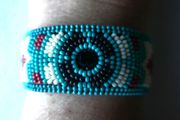 Vintage Handmade Turquoise Seed Bead  Bracelet