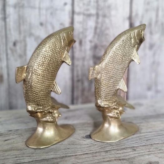 Brass Leaping Fish Pair KAS1364