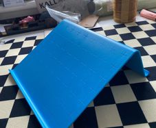 Blue IKEA laptop stand