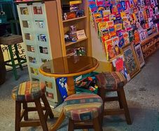 Pub round table and stools