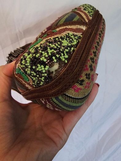 Mary Frances Vintage Designer Beaded Bag With Semi Precious S