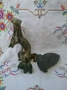 Three Wild Ceramic & Stone Animals