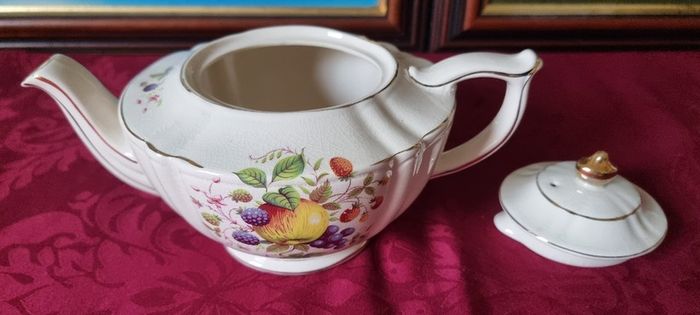 47 Piece Royal Imperial Bone China Tea Set With Mixed Fruit Garden Collection For 10 Person Setting