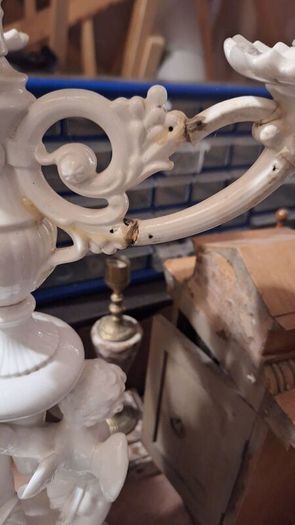 Large glazed candelabra
