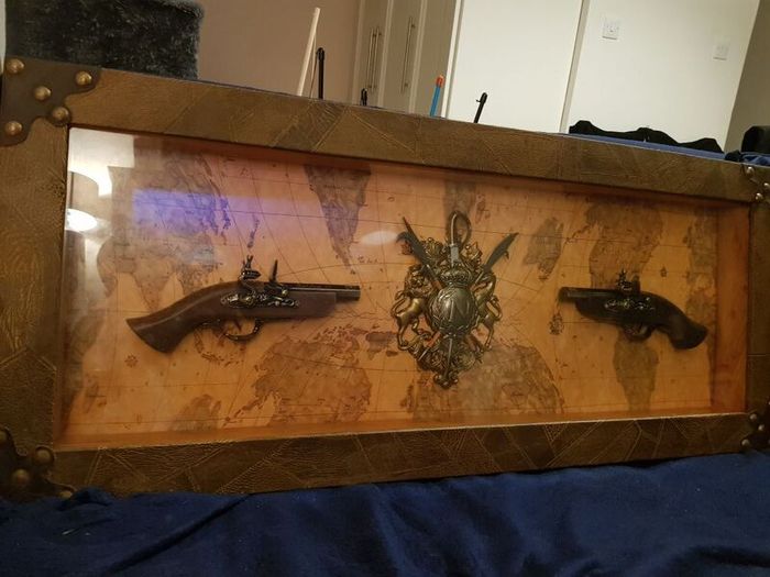 Vintage style wall Decoration with replica pistols