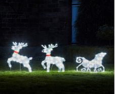 Affordable Two LED Reindeer with Sleigh