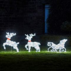 Affordable Two LED Reindeer with Sleigh
