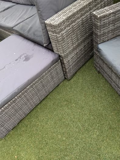 9 seater Grey Rattan Set & Gas Fire Pit