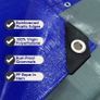 FREE EXPRESS SHIPPING ty Tarp Waterproof Furniture Caravan Cover Sheet Reinforced Eyelets Premium Quality - TRUSTED BRITISH BRAND (BLUE/SILVER 100GSM, 1.5 x 2 m Image 2