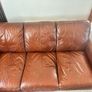 Brown leather 3-seater sofa Image 3