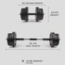 Dumbbells Weight Set - Adjustable 2-in-1 Dumbbell and Barbell Set for Exercise, Muscle and Strength Training - Weight: up to 15kg (FREE POSTAGE) Image 4