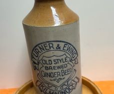 Antique 2 tone glazed Ginger Beer Bottle