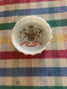 Vintage milk glass ashtray Queen Elizabeth 1953
