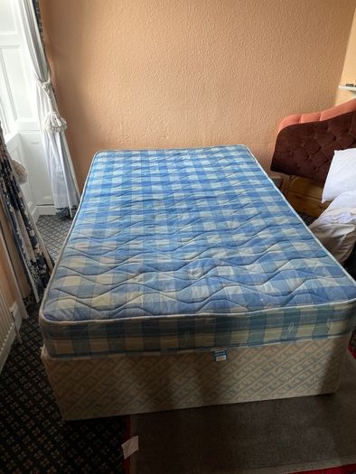 Small double matress(4ft) and bed base, also single base