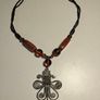 Mid Century Sterling Silver,Amber,Agate and Spinel Necklace Image 2
