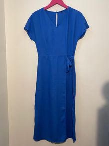 Blue Wrap Front Dress Size S!