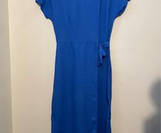 Blue Wrap Front Dress Size S!