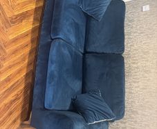 Blue velvet couch