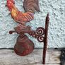 Charming rustic cast-iron rooster wall bell Image 3