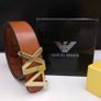 Giorgio Armani Exchange Reversible Mens Belt Leather One Size Black Brown Dark Image 3