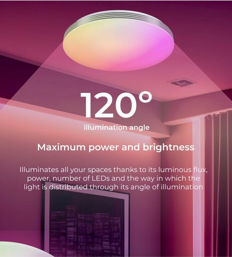 Smart LED ceiling light, RGBIC + CCT, iLink app