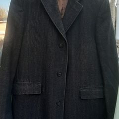 strellson mens long brown herringbone dress coat