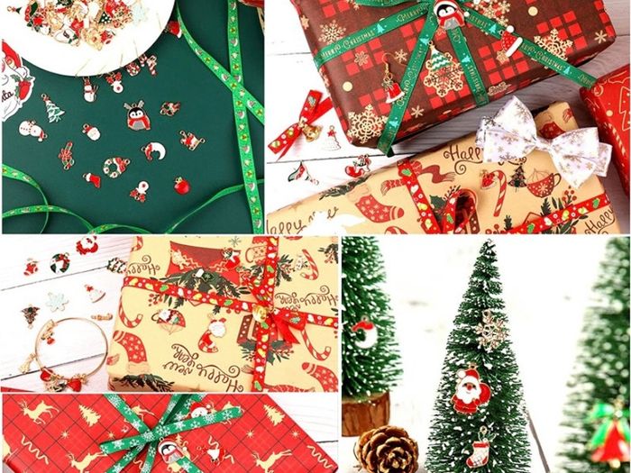 110Pcs Christmas Gold Enamel Charms DIY Jewelry Making Charms Pendants for Bracelet Necklace Earring Craft Supplies (FREE POSTAGE)