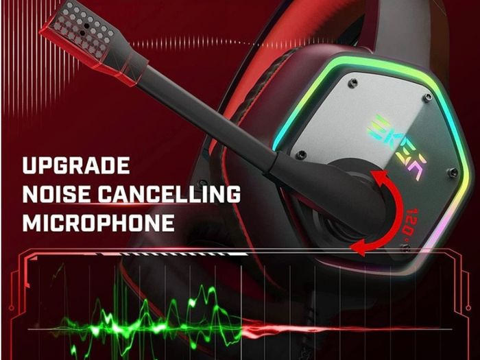USB Gaming Headset for PC - Computer Headphones with Microphone/Mic Noise Cancelling, 7.1 Surround Sound Wired Headset & RGB Light - Gaming Headphones for PS4/PS5 Console Laptop MULTIPLE COLOURS AVAILABLE, SEE PHOTOS (FREE POSTAGE)