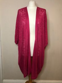 Yours pink leopard print sleeveless cardigan (size 26-28)
