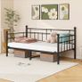 Metal Single Daybed Frame 3ft Sofa Bed Frame 90x190 cm Bed Steel Slats Image 3