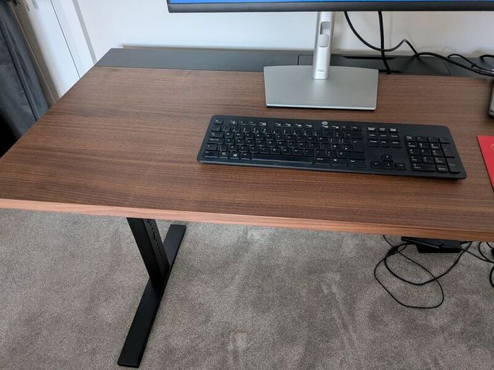 MITTZON office desk walnut veneer/black