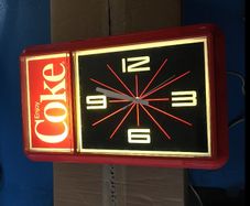 Coca Cola Lighted Clock Year 1984 rare