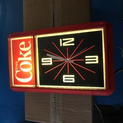 Coca Cola Lighted Clock Year 1984 rare