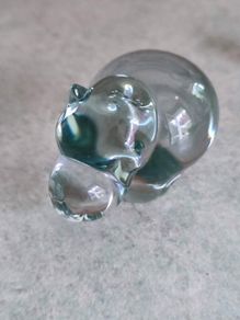 Ngwenya Glass Kingdom Swaziland Mini Hippo Figurine Paperweight Figure