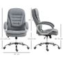 Grey Desk Chair Lumbar Support Adjustable Height Rock 360 Rolling Grey Image 3