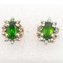 Vintage Natural Peridot On Sterling Silver Earrings Image 2