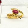 African Ruby Gold Plated Bypass Ring Image 8