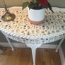 Floral half moon table Image 3