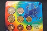 Spanish Official Brilliant Uncirculated (BU) 2003 Euro Coin Set