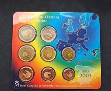 Spanish Official Brilliant Uncirculated (BU) 2003 Euro Coin Set