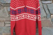 Christmas jumper men's XL red wool blend