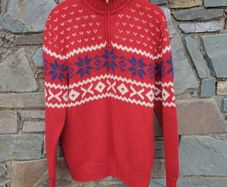 Christmas jumper men's XL red wool blend