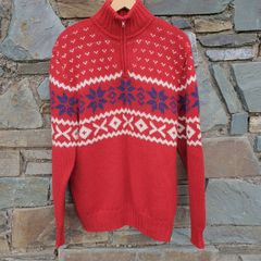 Christmas jumper men's XL red wool blend