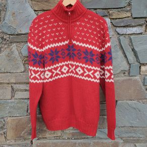 Christmas jumper men's XL red wool blend